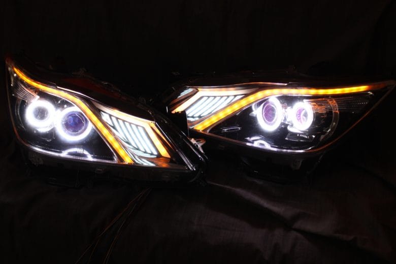 クラウンマジェスタ ヘッドライト加工 完成後点灯