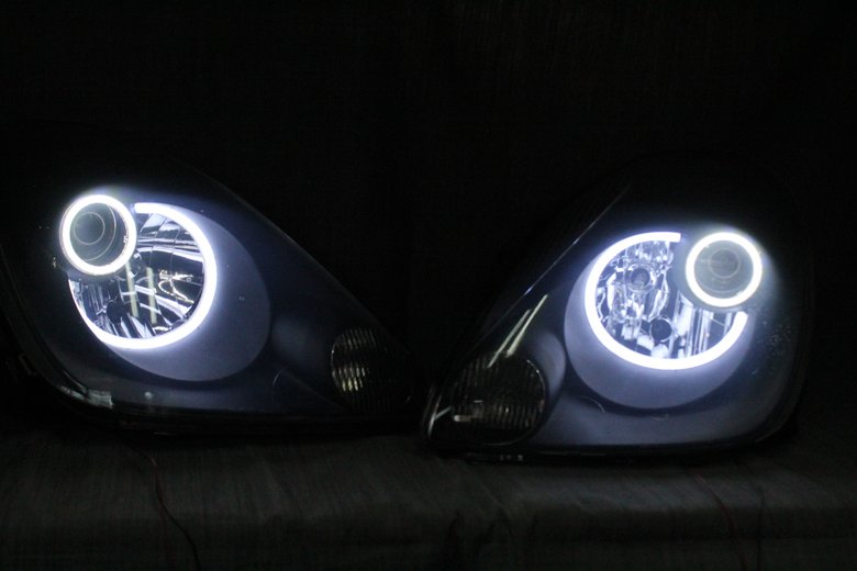 MR-S ヘッドライト加工 完成後 点灯状態 リング点灯